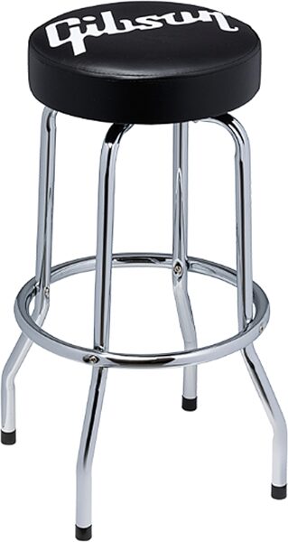 Gibson Premium Star Logo Playing Stool, Black and White, Tall, Action Position Back