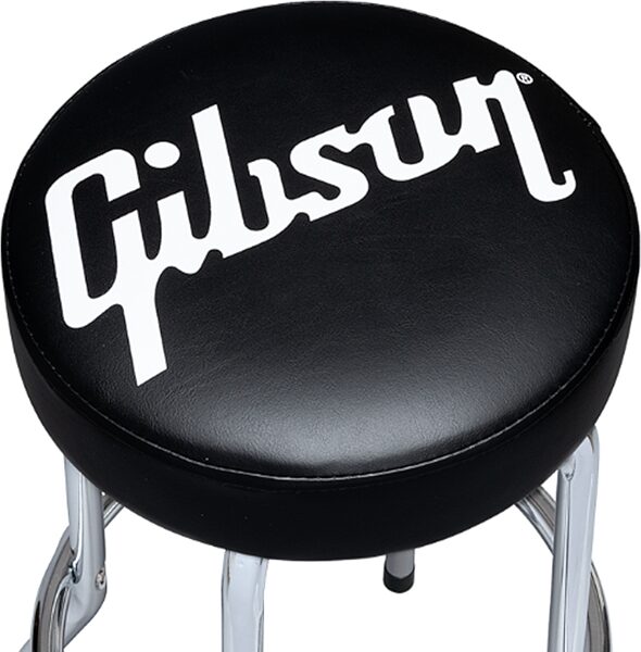 Gibson Premium Star Logo Playing Stool, Black and White, Tall, Action Position Back