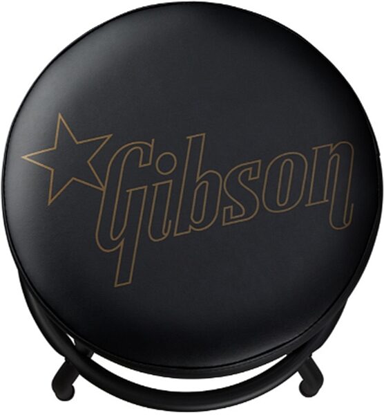 Gibson Premium Star Logo Playing Stool, Black, Short, Action Position Back