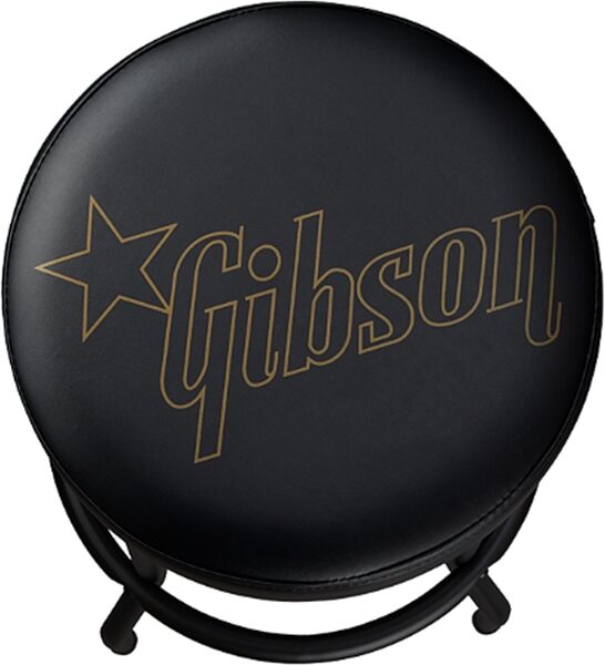 Gibson Premium Star Logo Playing Stool, Black, Tall, Action Position Back