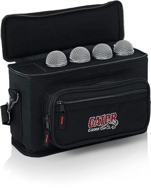 Gator GM4 4 Microphone Carry Bag, New, Gator 4 OPEN GEAR LT