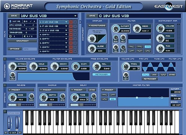 East West Symphonic Orchestra Gold Software (Macintosh and Windows), Main