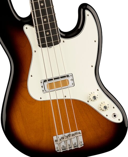 Fender Gold Foil Jazz Bass Guitar (with Gig Bag), Action Position Back