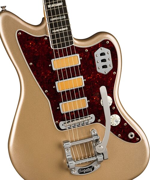 Fender Gold Foil Jazzmaster Electric Guitar (with Gig Bag), Action Position Back