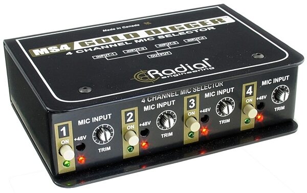 Radial Gold Digger Passive 4-Channel Microphone Selector, Main