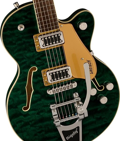Gretsch G5655TQM Electromatic Center Block Junior Single-Cut Electric Guitar (with Bigsby Tremolo), Mariana, Action Position Back