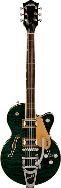 Gretsch G5655TQM Electromatic Center Block Junior Single-Cut Electric Guitar (with Bigsby Tremolo), Mariana, Action Position Back