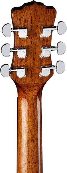 Luna Gypsy Exotic Acoustic-Electric Guitar, Black and White, Rear detail Headstock
