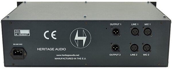 Heritage Audio 2-Channel Rack 2 for Neve 80 Series Modules, Back