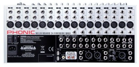 Phonic Helix Board 24 FireWire MKII 24-Channel Mixer, Rear