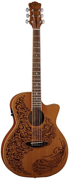 Luna Henna Paradise Cedar Acoustic-Electric Guitar, Main