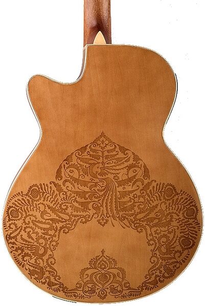 Luna Henna Paradise C Acoustic-Electric Guitar, Back