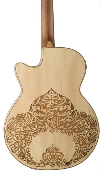 Luna Henna Paradise S Acoustic-Electric Guitar, Back