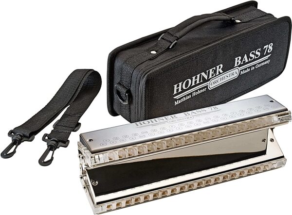 Hohner Bass 78 Harmonica, New, Action Position Back