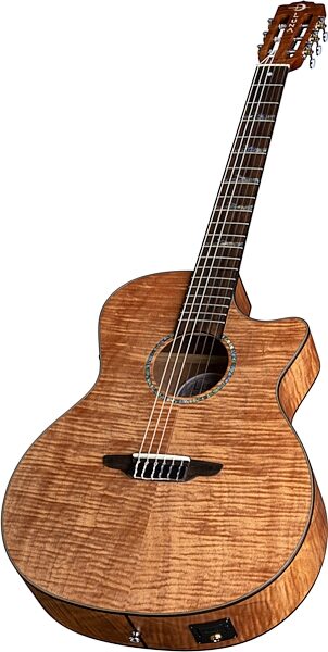 Luna High Tide Grand Concert Classical Acoustic-Electric Guitar, New, Angled with head Front