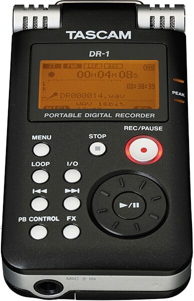 TASCAM DR-1 Portable Digital Recorder, Top