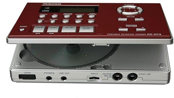 TASCAM CD-GT2 Portable CD Guitar Trainer, With Open Lid