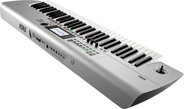 Korg i3 Music Workstation Arranger Keyboard, 61-Key, Silver, Rear Angle