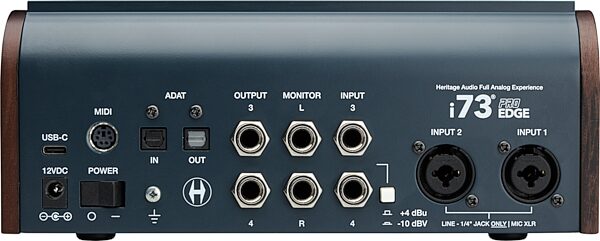 Heritage Audio i73 Pro Edge 12x16 USB Audio Interface, New, Action Position Back