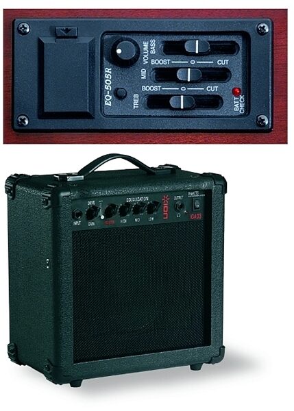 Ion Audio IAEG04 Acoustic-Electric Guitar Package, Controls and Amp