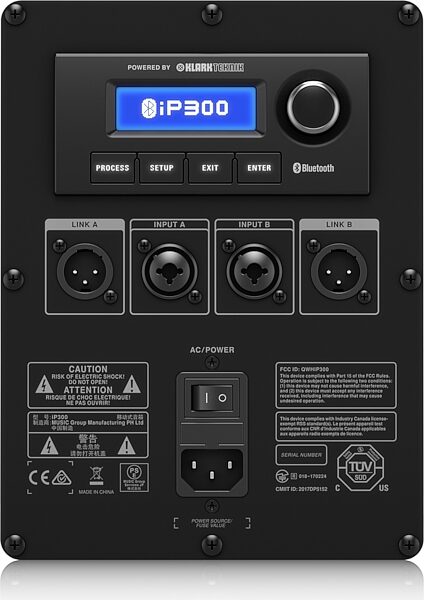 Turbosound iNSPIRE iP300 Powered Column PA Speaker System, Main Control Panel