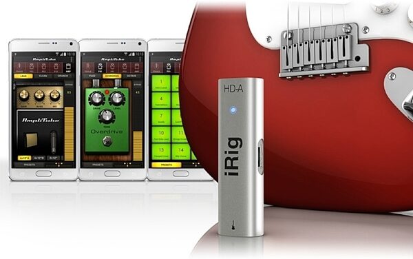 IK Multimedia iRig HD-A Android Guitar Interface, In Use 3