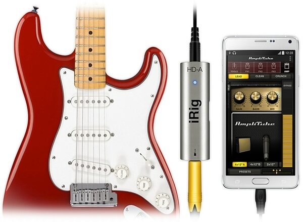 IK Multimedia iRig HD-A Android Guitar Interface, In Use 4