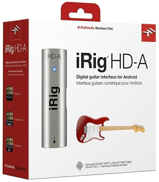 IK Multimedia iRig HD-A Android Guitar Interface, Package