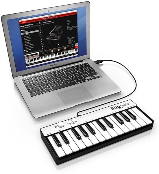 IK Multimedia iRig Keys Mini USB MIDI Keyboard Controller, 25-Key, In Use