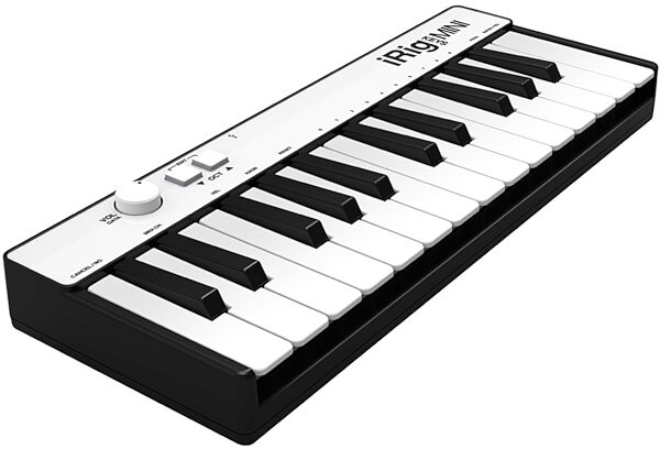 IK Multimedia iRig Keys Mini USB MIDI Keyboard Controller, 25-Key, Angle