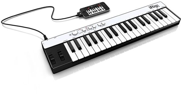 IK Multimedia iRig KEYS Mini Keyboard Controller, 37-Key, In Use with iPhone