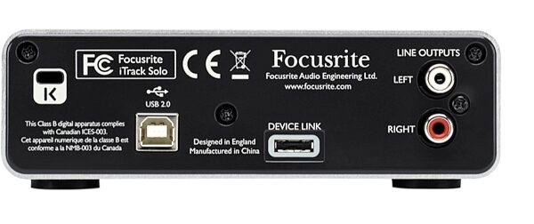 Focusrite iTrack Solo USB and iPad Audio Interface, Rear