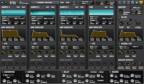 iZotope Iris Virtual Synthesizer Software, Screenshot Mixer