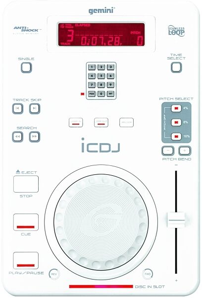 Gemini iCDJ Slot Loading Tabletop CD Player, Main