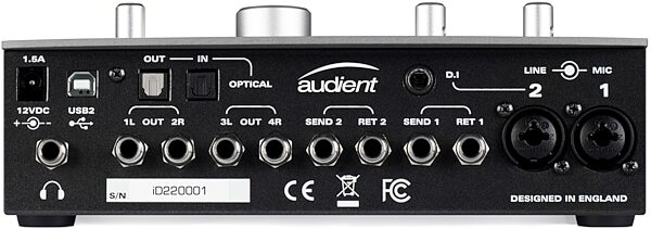 Audient ID22 USB Audio Interface, Blemished, Rear