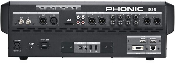 Phonic IS16 Digital Mixer, 16-Channel, Rear