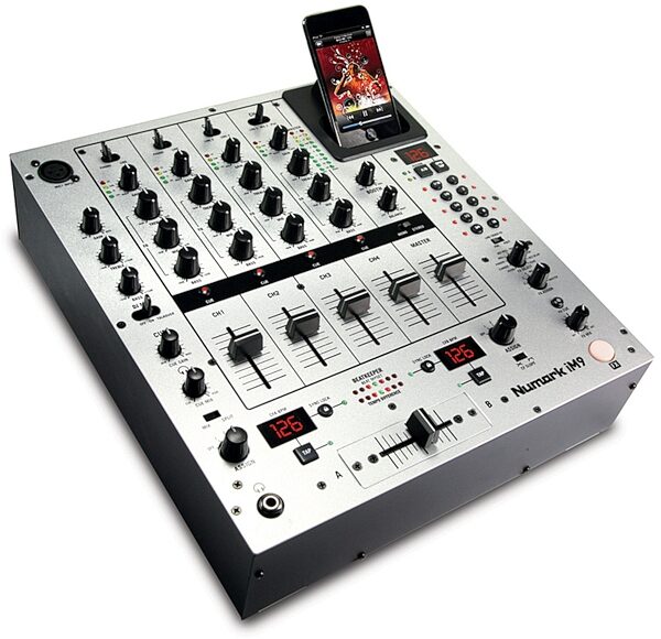 Numark iM9 DJ Mixer with iPod Dock (4-Channel), Angle