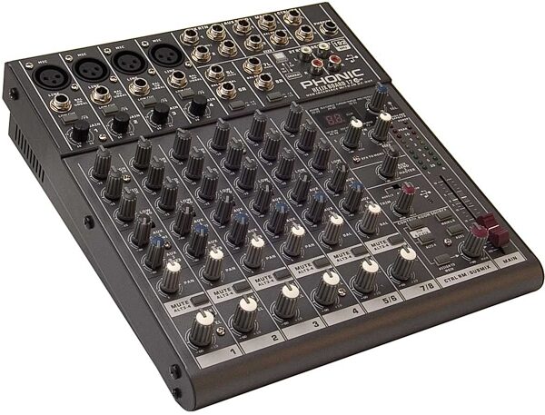 Phonic Helix Board 12 Plus USB 2.0 12-Channel Mixer, Angle