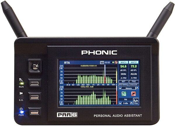 Phonic PAA6 Digital 2-Channel Audio Analyzer with Color Touch LCD, Main