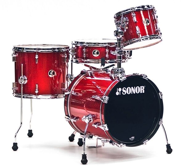 Sonor Safari 4-Piece Mini Drum Shell Kit, Red Galaxy