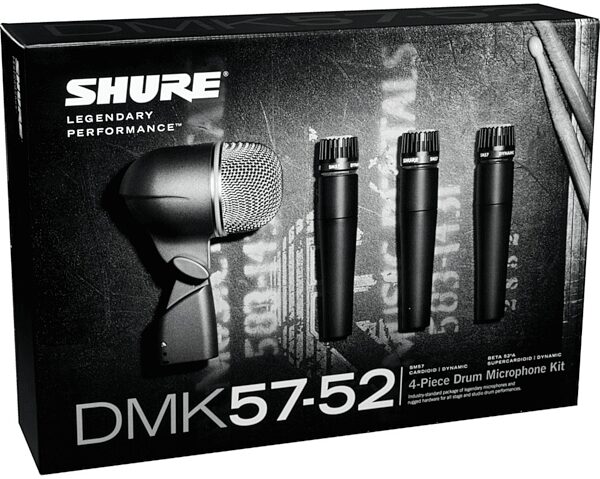 Shure DMK57-52 Drum Microphone Package (3 x SM57, 1 x Beta52, Case, Drum Mounts), New, Package