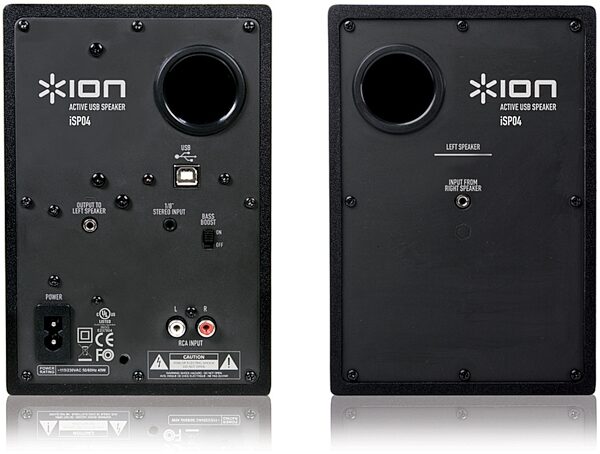 Ion Audio Desk Rocker Desktop Speakers with Recording Software, Back