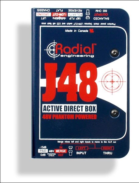 Radial J48 MK2 Active 48-Volt Phantom Power Direct Box, New, Main