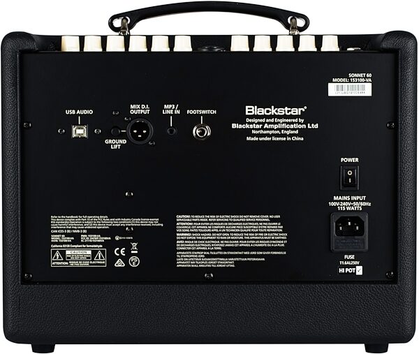 Blackstar Sonnet 60 Acoustic Guitar Amplifier, Action Position Back