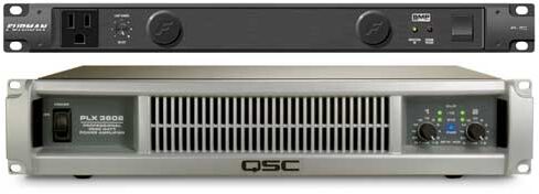 QSC PLX3602 Lightweight Power Amplifier, With Furman PL8C
