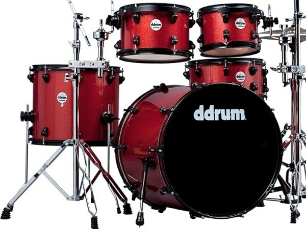 DDrum JMP522 Journeyman Player 22 Drum Set (5-Piece), Solar Flare Red Sparkle