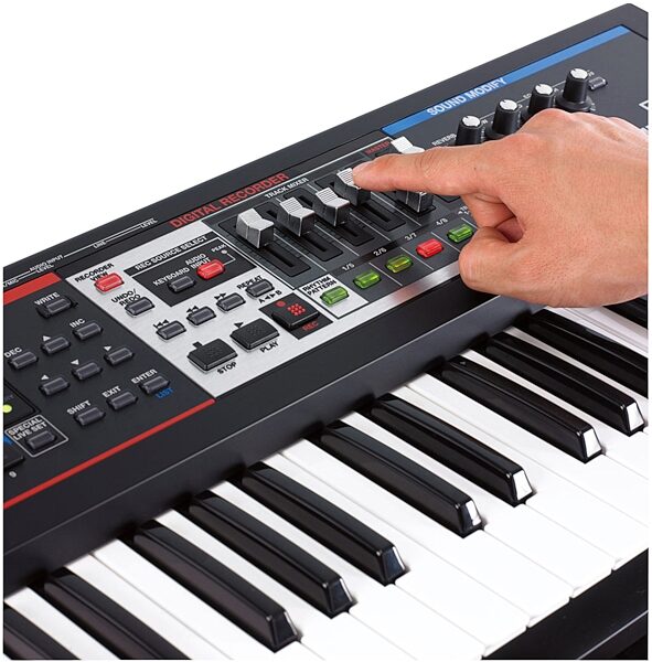 Roland JUNO-Gi 61-Key Mobile Synthesizer with Digital Recorder, In Use - Faders