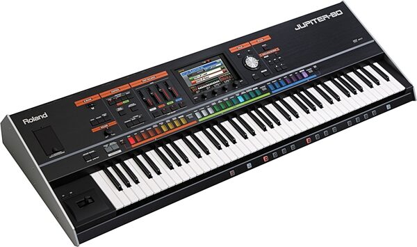 Roland JUPITER-80 Synthesizer Keyboard (76-Key), Angle