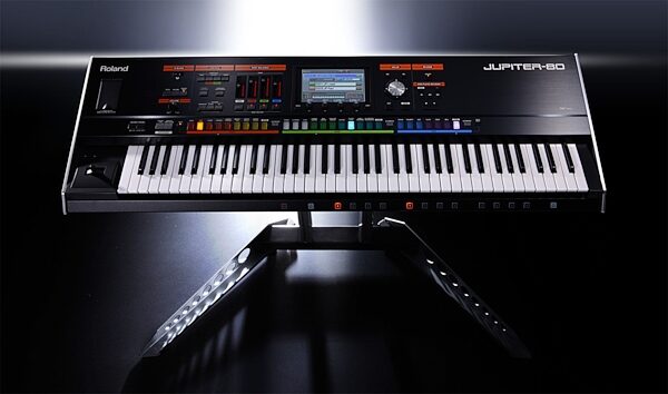 Roland JUPITER-80 Synthesizer Keyboard (76-Key), Glamour View On Stand