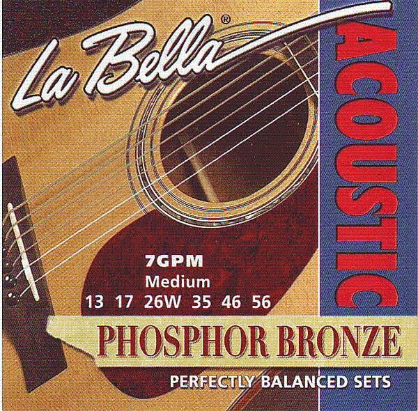 La Bella Phosphor Bronze Acoustic Guitar Strings, Medium
